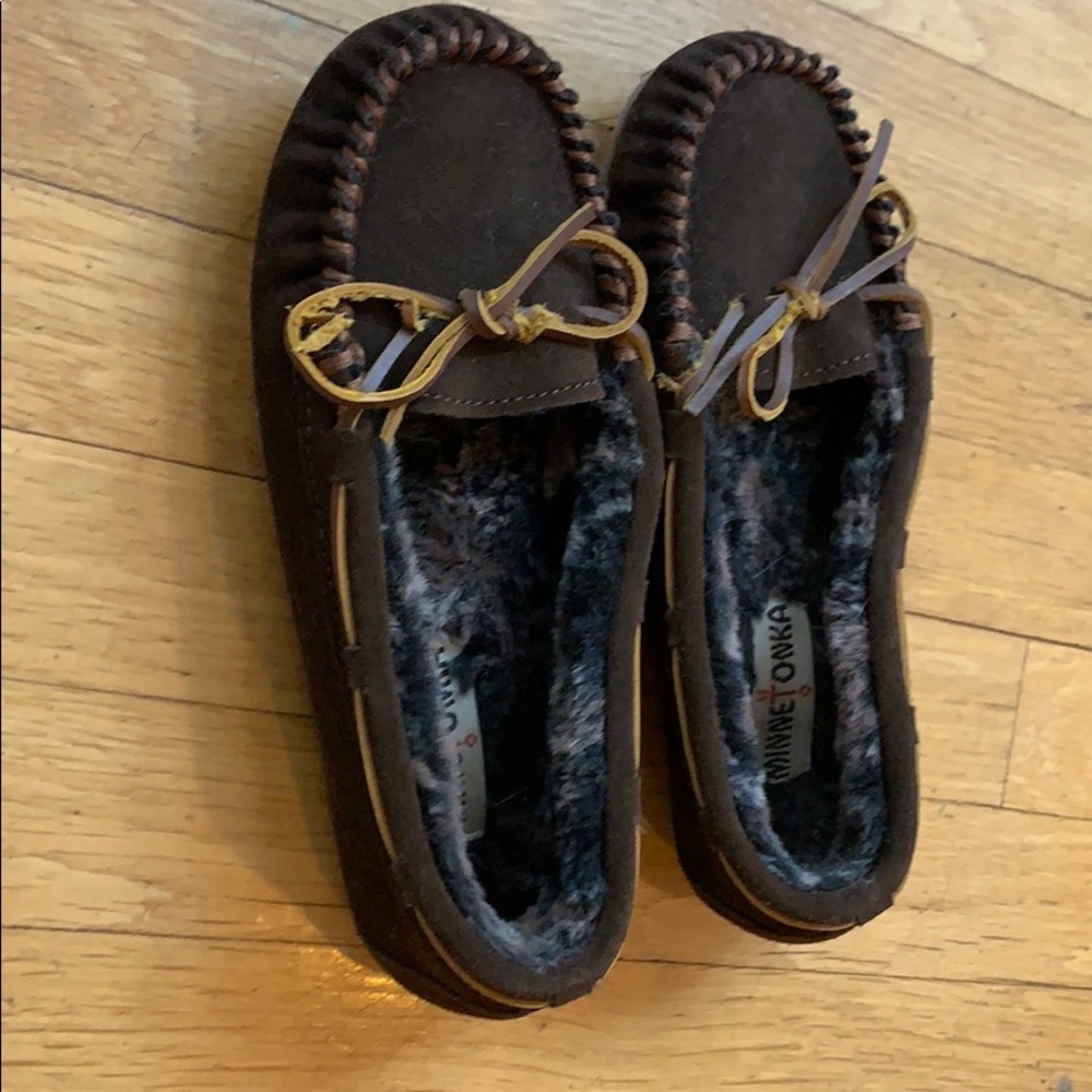 Minnetonka leather slippers